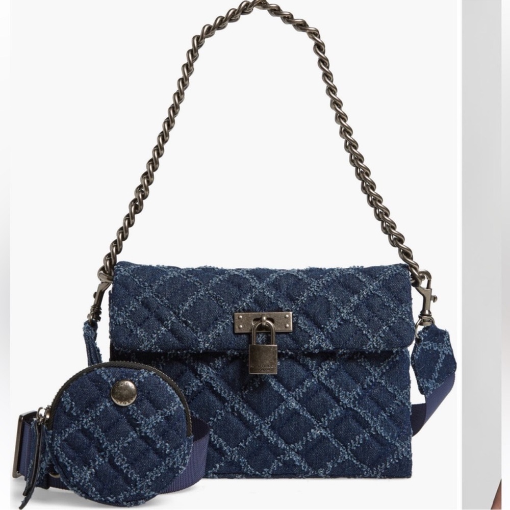 Kurt Geiger Navy Quilted Crossbody Bag